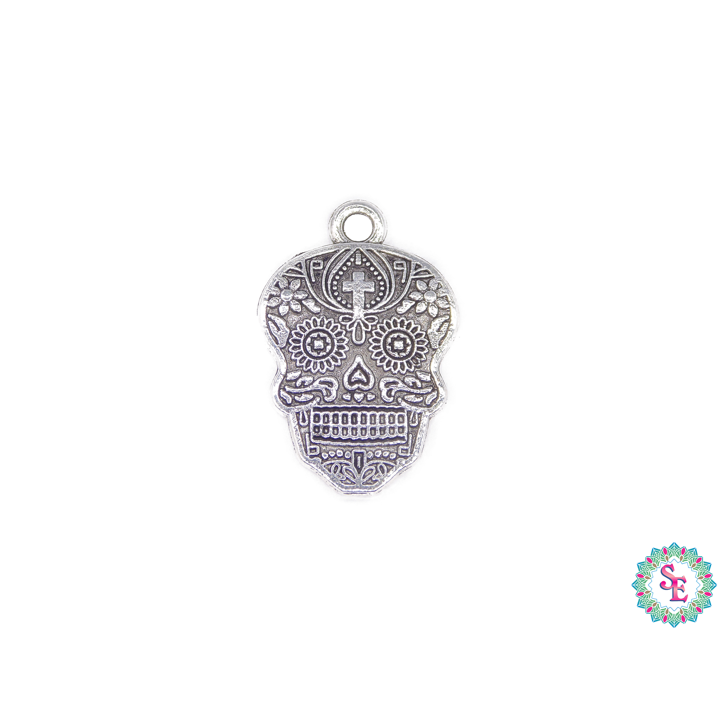 SAMAK PLATEADA DIJE 110 CALAVERA CATRINA 22MM  1