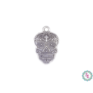 SAMAK PLATEADA DIJE 110 CALAVERA CATRINA 22MM 