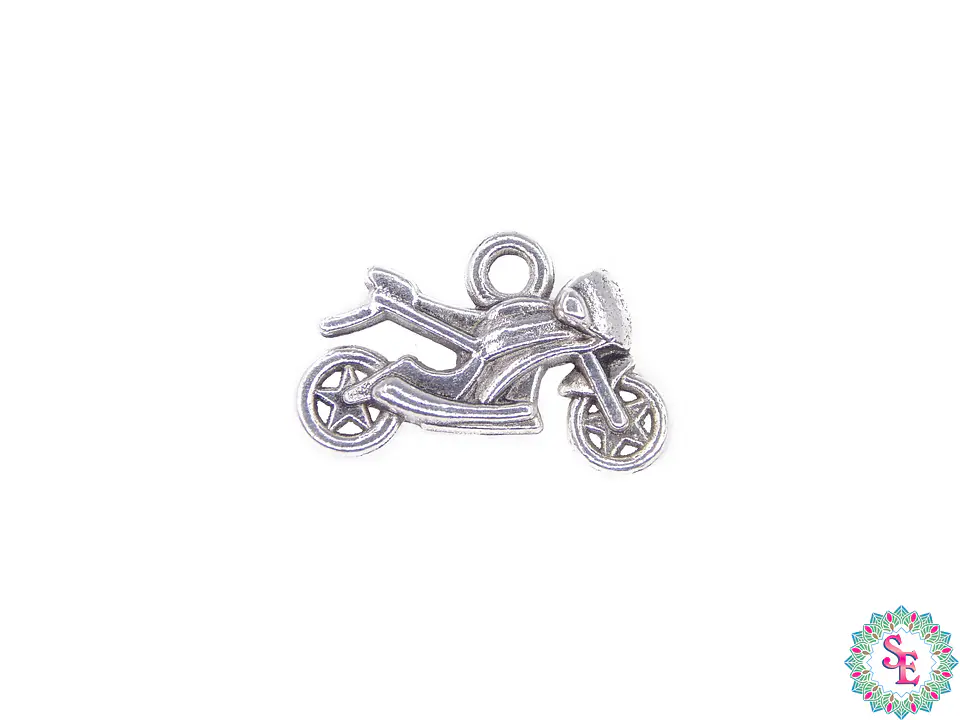 SAMAK PLATEADA DIJE 96  MOTO 21MM PAQUETE POR 10 UNIDADES APROX 1