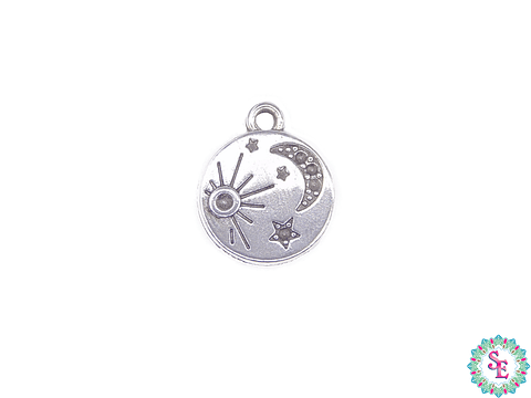 SAMAK PLATEADA DIJE 171 SOL LUNA ESTRELLAS 17MM