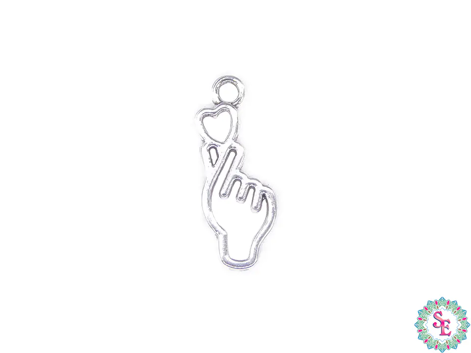 SAMAK PLATEADA DIJE 172 CORAZON COREANO  22MM PAQUETE POR 32 UNIDADES APROX 1