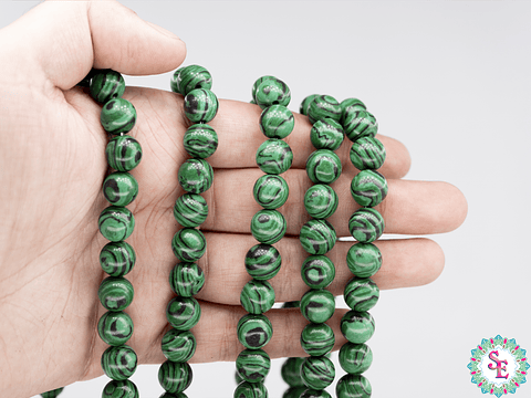 PIEDRA NATURAL LISA MALAKITA # 10MM