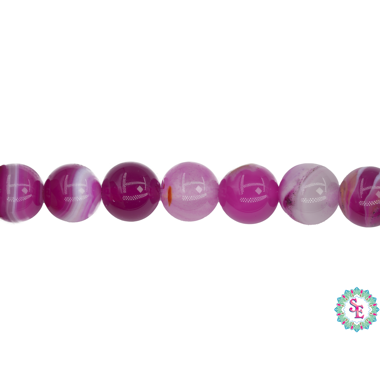 PIEDRA NTURAL LISA AGATA # 10MM FUCSIA 1