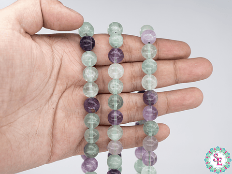 PIEDRA NATURAL LISA # 10MM  FLUORITA 