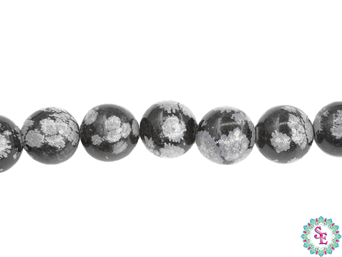 PIEDRA NATURAL LISA OBSIDIANA COPO DE NIEVE # 10MM