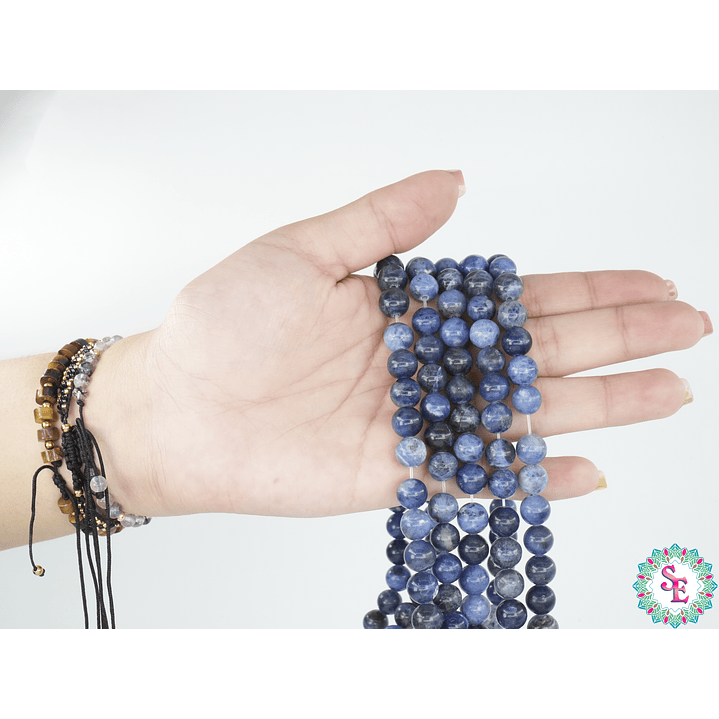 SARTA DE PIEDRA NATURAL LISA 8MM SODALITA  2