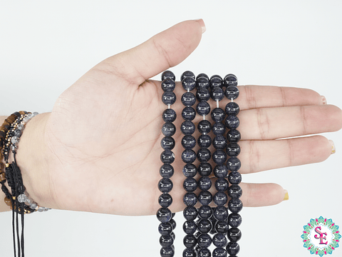 SARTA DE PIEDRA NATURAL LISA 8MM LLUVIA DE PLATA