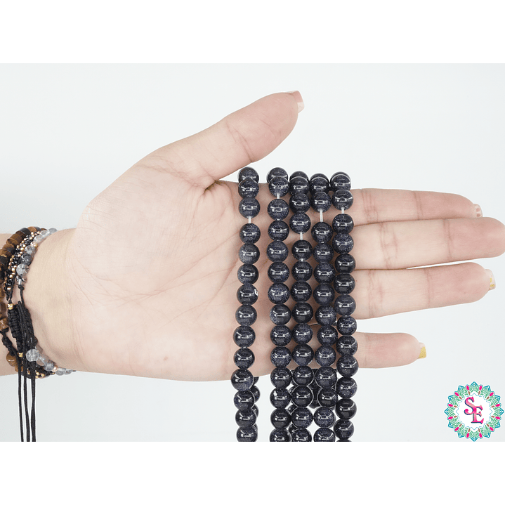 SARTA DE PIEDRA NATURAL LISA 8MM LLUVIA DE PLATA 2