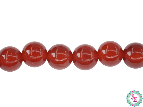 SARTA DE PIEDRA NATURAL LISA AGATA # 8MM CORNALINA