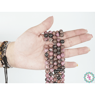 SARTA DE PIEDRA NATURAL LISA # 8MM  RODONITA ROSADA