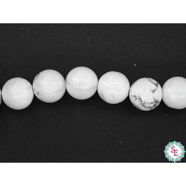 SARTA DE PIEDRA NATURAL LISA # 8MM HOWLITA  1