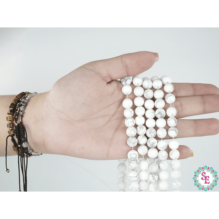 SARTA DE PIEDRA NATURAL LISA # 8MM HOWLITA  2