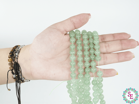 SARTA DE PIEDRA NATURAL LISA # 8MM AVENTURINA