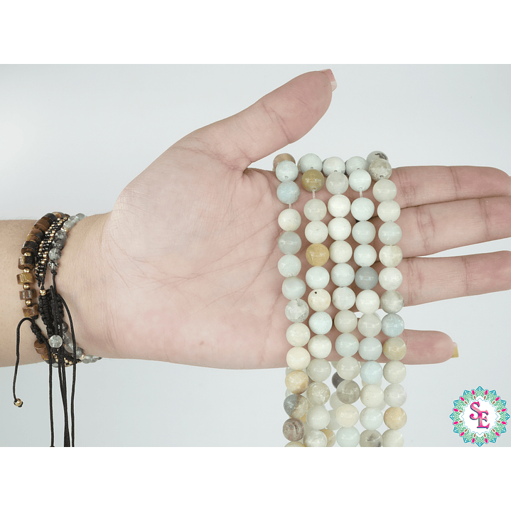 SARTA DE PIEDRA NATURAL LISA # 8MM  AMAZONITA 2