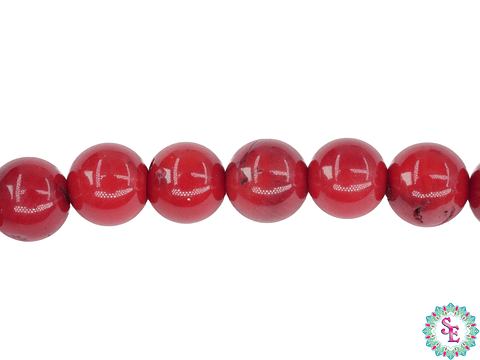 PIEDRA NATURAL LISA CORAL # 8MM