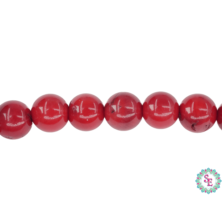 PIEDRA NATURAL LISA CORAL # 8MM 1