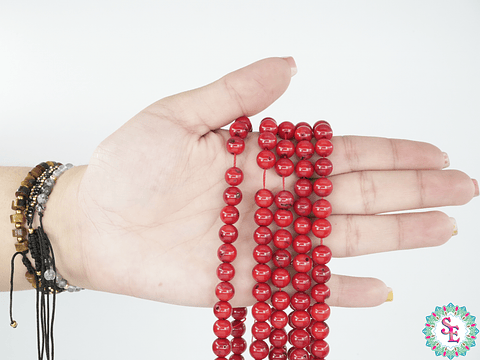 PIEDRA NATURAL LISA CORAL # 8MM