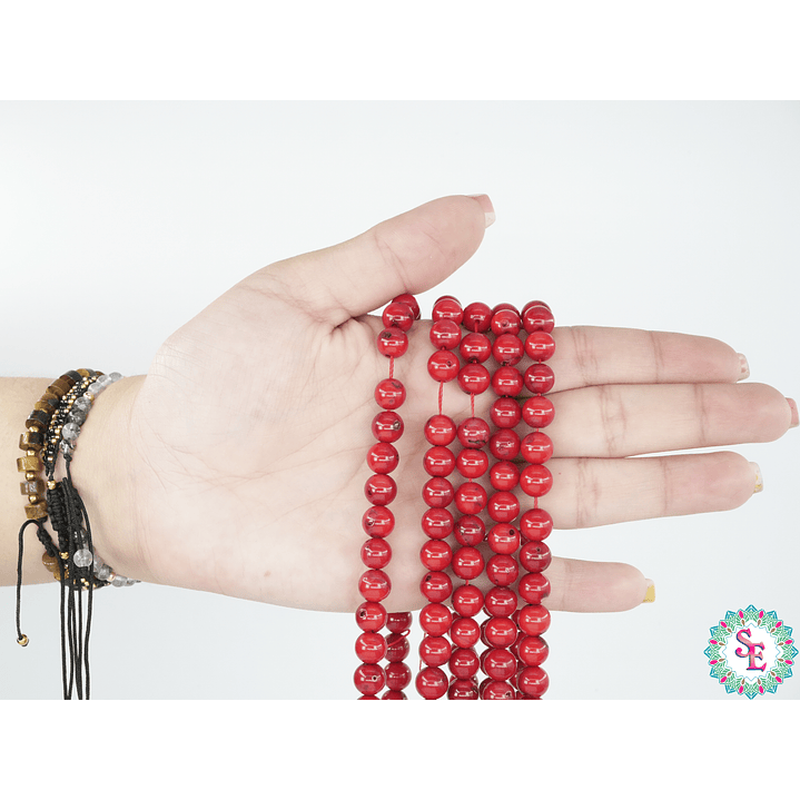 PIEDRA NATURAL LISA CORAL # 8MM 2