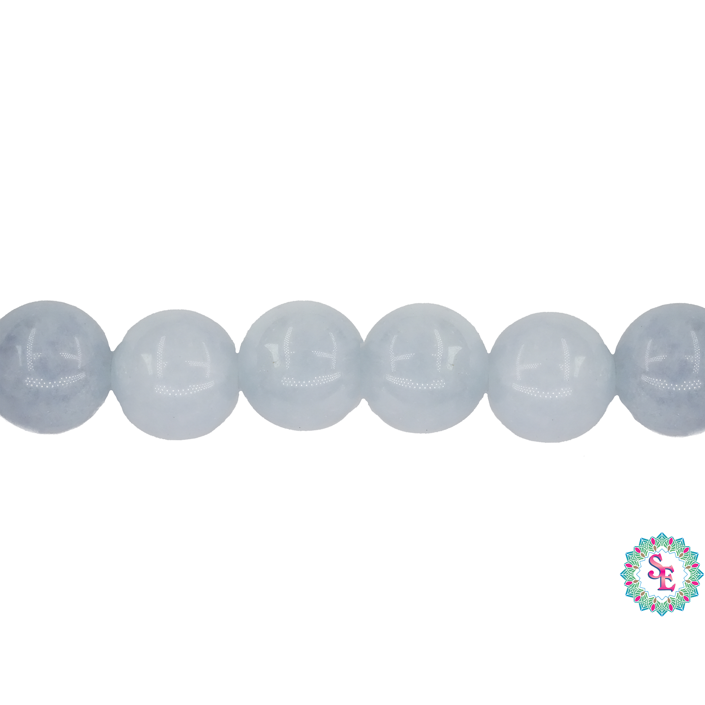 SARTA DE PIEDRA NATURAL LISA CUARZO AGUAMARINA # 8MM 1