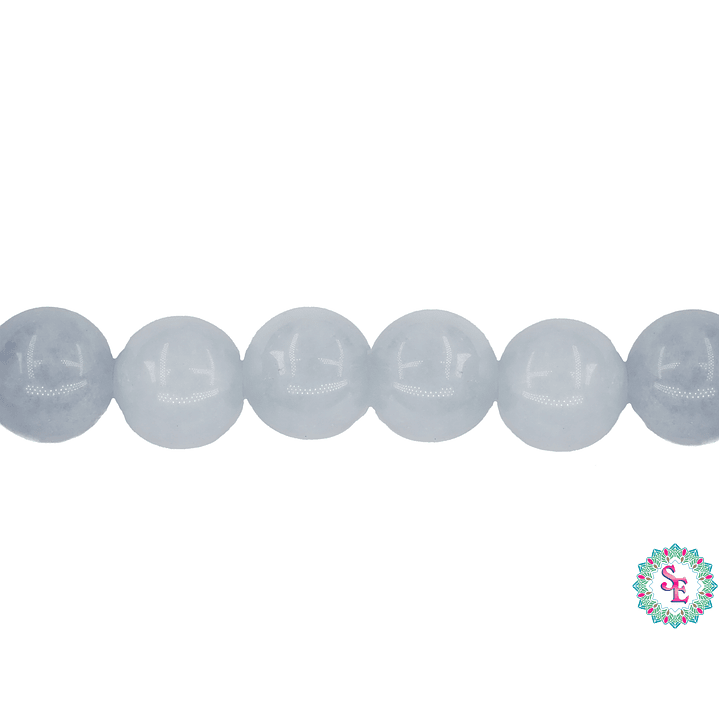 SARTA DE PIEDRA NATURAL LISA CUARZO AGUAMARINA # 8MM 1