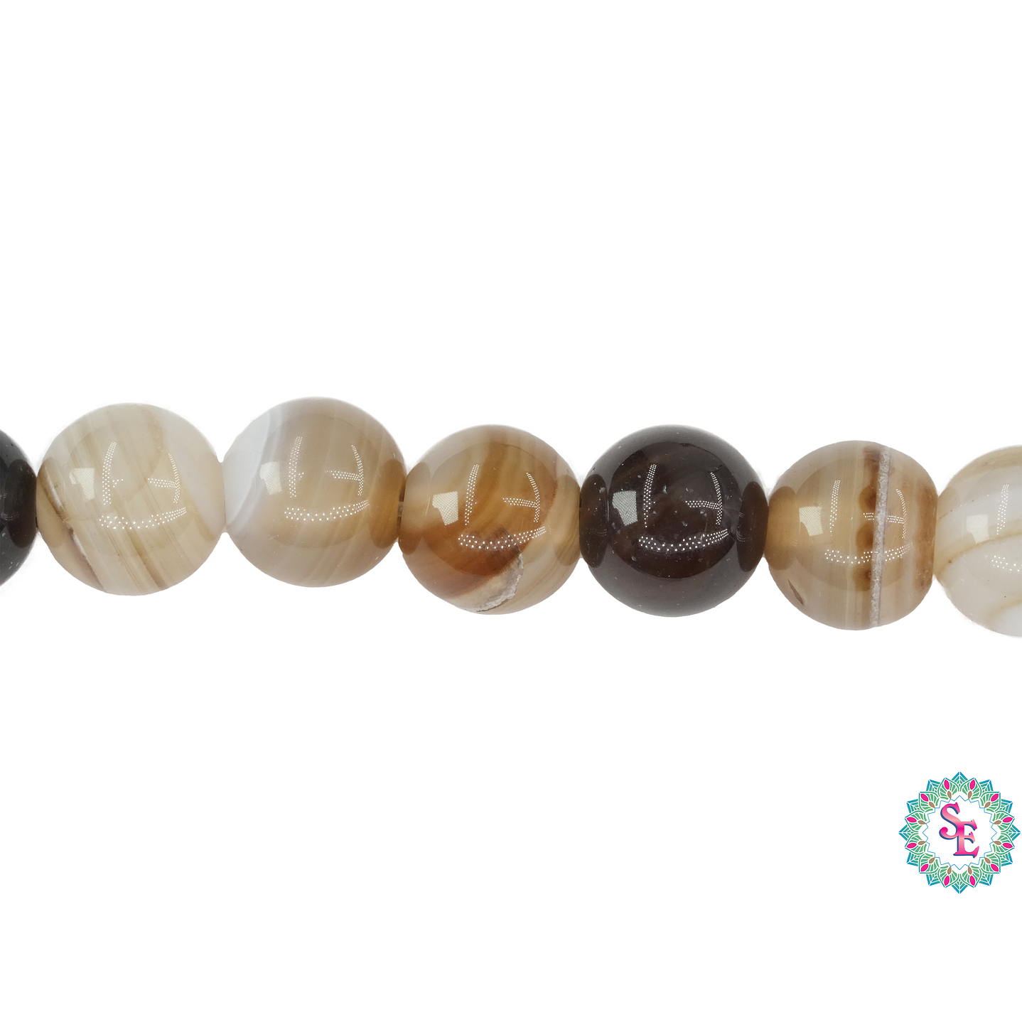 SARTA DE PIEDRA NATURAL LISA AGATA # 8MM ZARDONIX CLARO 1