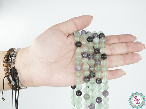 SARTA DE PIEDRA NATURAL LISA # 8MM  FLUORITA