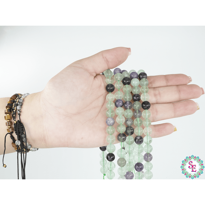 SARTA DE PIEDRA NATURAL LISA # 8MM  FLUORITA 2
