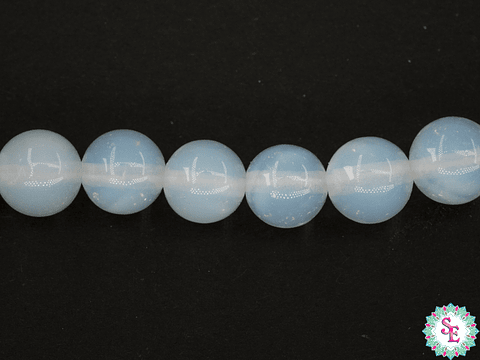 SARTA DE PIEDRA NATURAL LISA # 8MM OPALINA