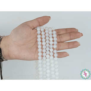 SARTA DE PIEDRA NATURAL LISA # 8MM OPALINA