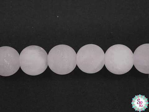 PIEDRA NATURAL LISA CUARZO # 8MM ROSADO MATE