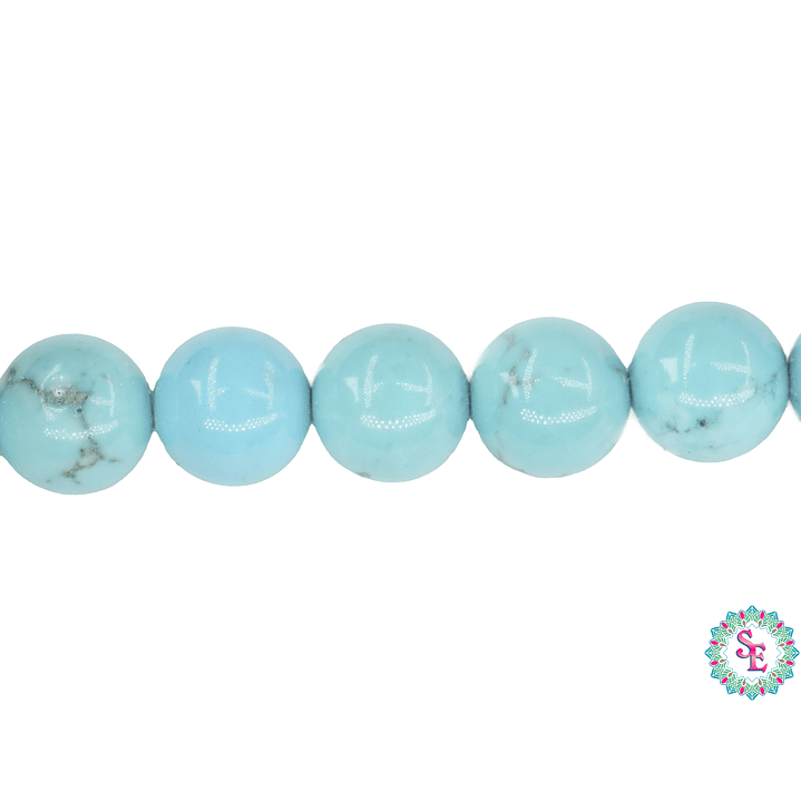 PIEDRA NATURAL LISA TURQUEZA # 8MM 1