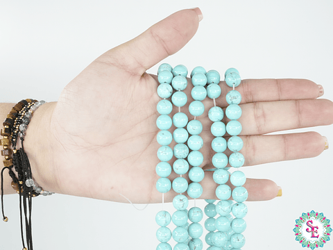 PIEDRA NATURAL LISA TURQUEZA # 8MM