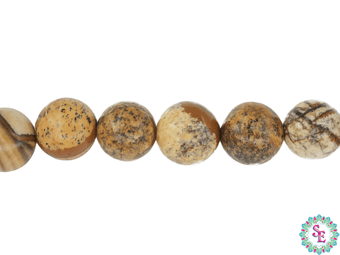 PIEDRA NATURAL LISA # 8MM  JASPER MADERA