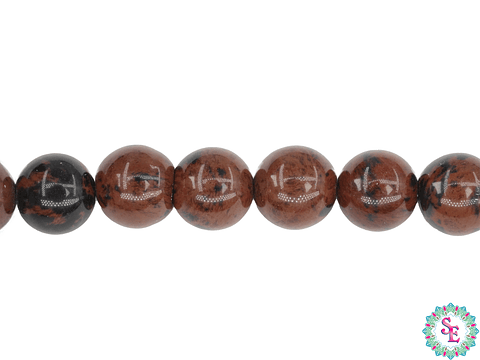 PIEDRA NATURAL LISA  # 8MM MAHOGANY OBSIDIANA