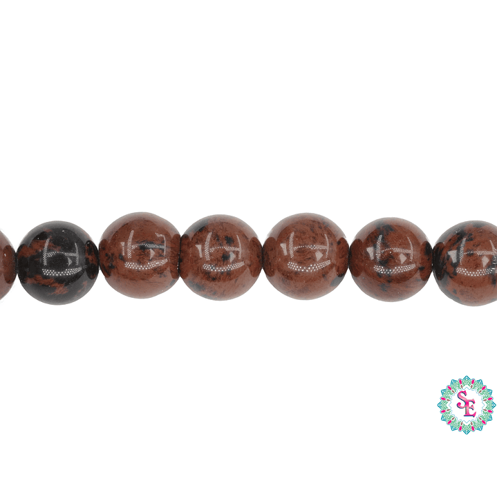 PIEDRA NATURAL LISA  # 8MM MAHOGANY OBSIDIANA 1