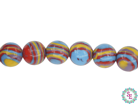 PIEDRA NATURAL LISA 8M MALAKITA MIX ROJO,AMARILLO,AZUL