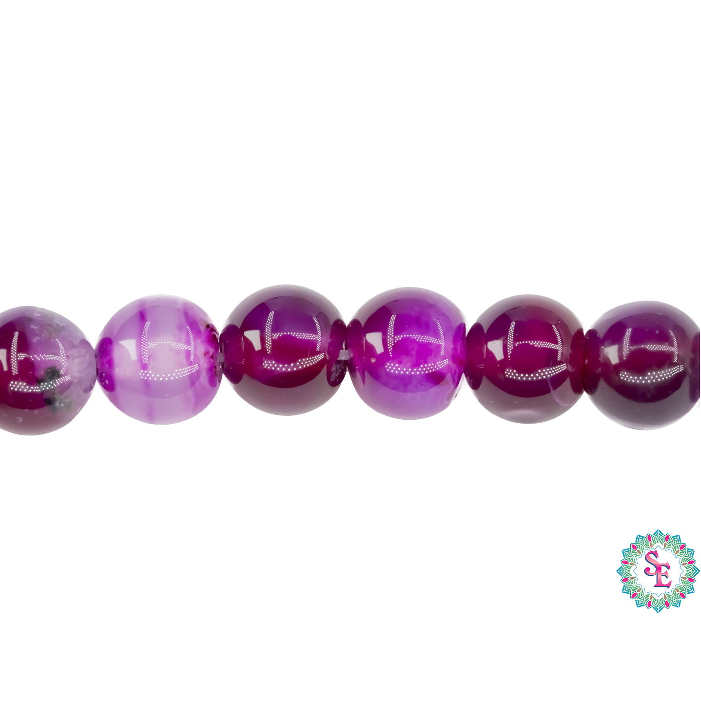 PIEDRA NATURAL LISA AGATA # 8MM MORADA 1