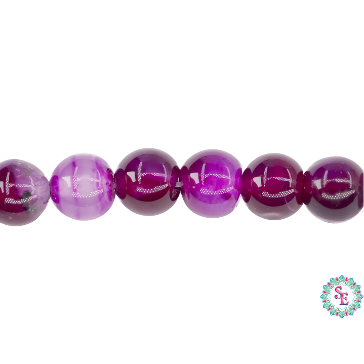 PIEDRA NATURAL LISA AGATA # 8MM MORADA 1