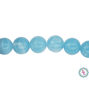 PIEDRA NATURAL LISA 8MM JASPER IMPERIAL AZUL CLARO PASTEL 