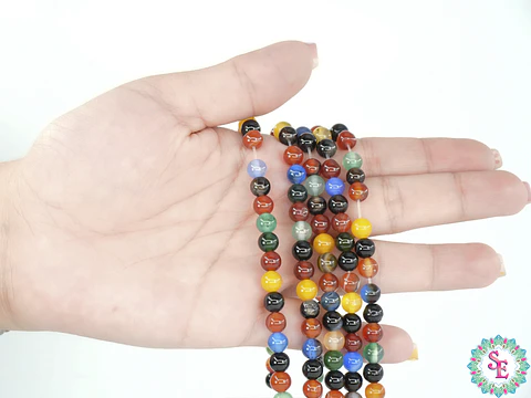 SARTA DE PIEDRA NATURAL LISA 6MM JADE MIX 