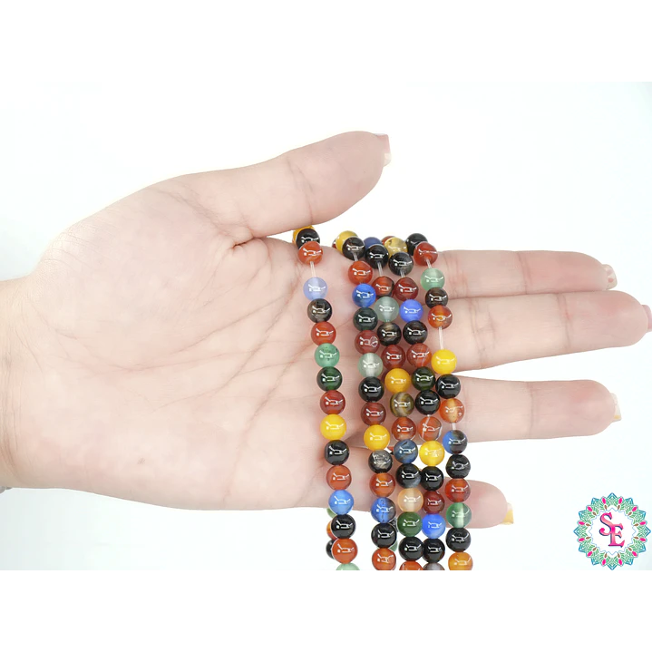 SARTA DE PIEDRA NATURAL LISA 6MM JADE MIX  2