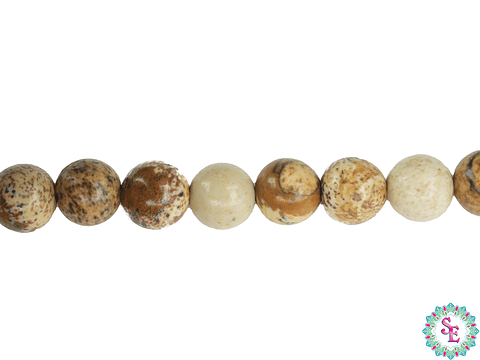 SARTA DE PIEDRA NATURAL LISA 6MM JASPER MADERA 