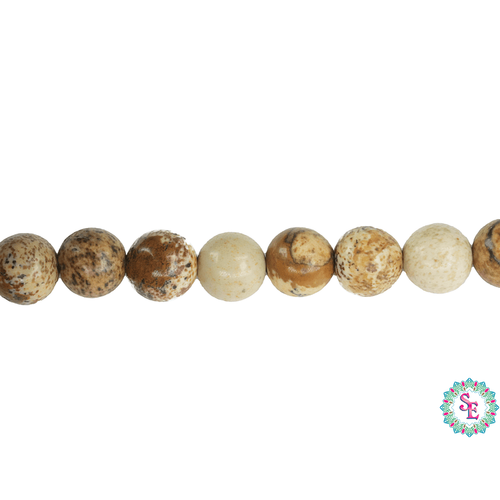 SARTA DE PIEDRA NATURAL LISA 6MM JASPER MADERA  1