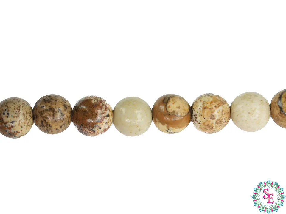 SARTA DE PIEDRA NATURAL LISA 6MM JASPER MADERA  1
