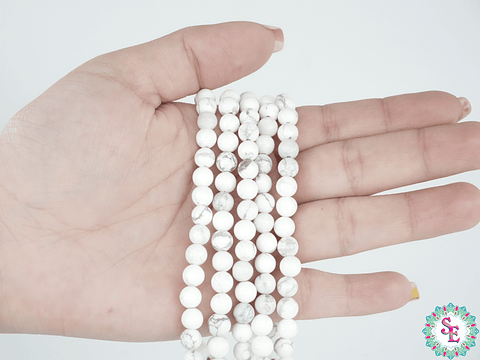 SARTA DE PIEDRA NATURAL LISA 6MM HOWLITA