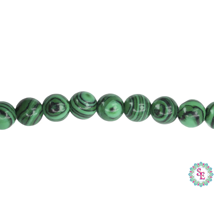 SARTA DE PIEDRA NATURAL LISA 6MM MALAKITA  1