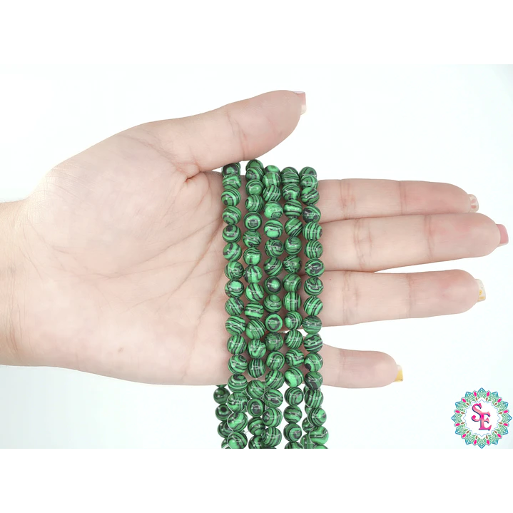 SARTA DE PIEDRA NATURAL LISA 6MM MALAKITA  2