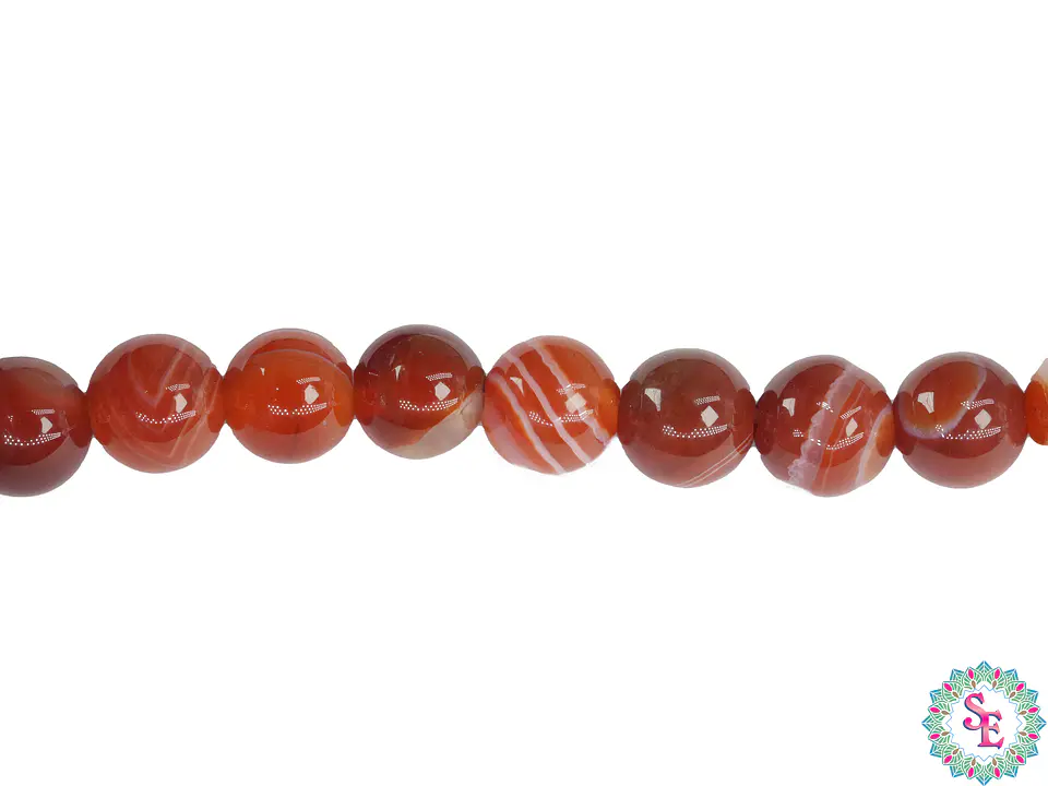SARTA DE PIEDRA NATURAL LISA 6MM AGATA NARANJA  1