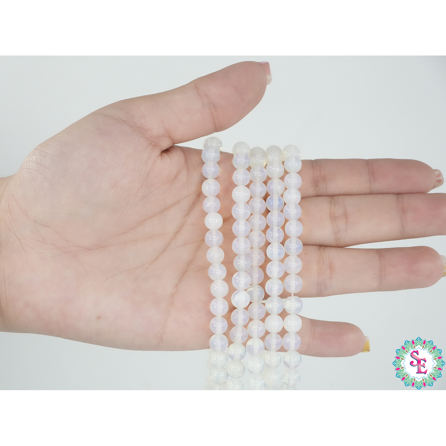 SARTA DE PIEDRA NATURAL LISA OPALINA # 6MM  2