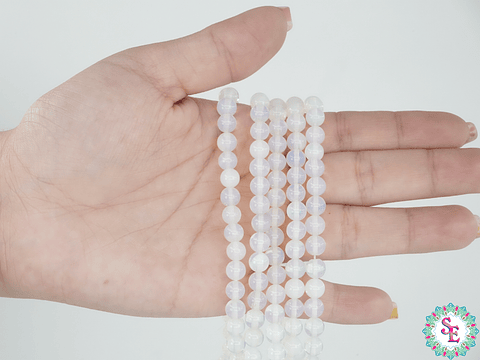 SARTA DE PIEDRA NATURAL LISA OPALINA # 6MM 